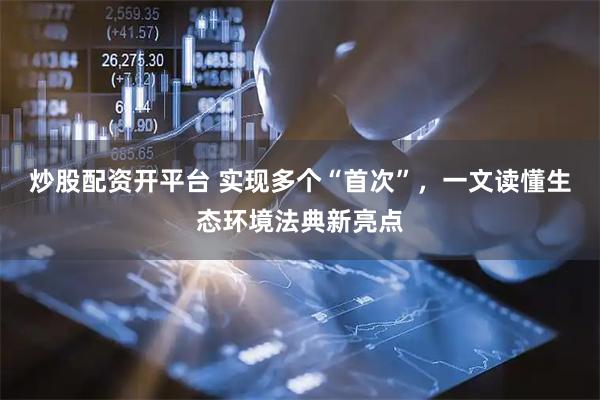 炒股配资开平台 实现多个“首次”，一文读懂生态环境法典新亮点